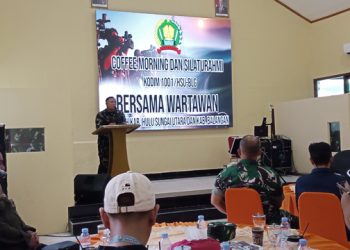 Kodim 1001/HSU-BLG Sambut Awal Tahun Gelar Coffee Morning