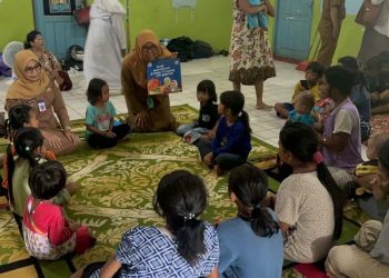 Disdik Beri Trauma Healing Anak Pengungsi Terdampak Banjir