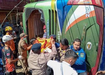 Kecelakaan BUS Antar Lintas Sumatera di Kota Padang Panjang, Sumatera Barat