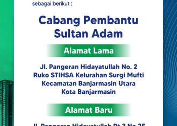 Bank Kalsel Relokasi Kantor Cabang Pembantu Sultan Adam ke Lokasi Baru