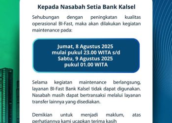 Bank Kalsel Lakukan Pemeliharaan Layanan BI-FAST