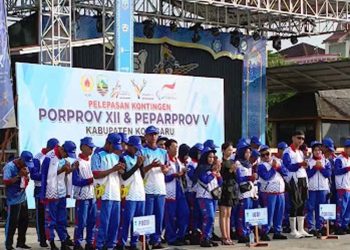 Kontingen Porprov XII dan Peparprov V Dilepas Wabup Kotabaru