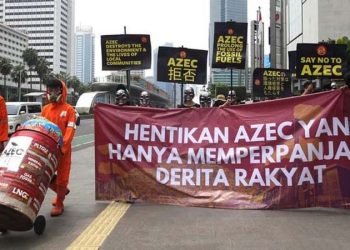 Aksi Demonstrasi Penolakan Terhadap Agenda Asia Zero Emission Community