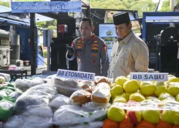 Prabowo Hadiri Pemusnahan 214 Ton Narkoba