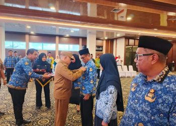 Bupati Kotabaru Sematkan Satyalancana Karya Satya untuk ASN