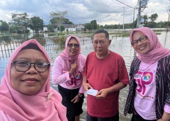 G:\2026\Januari\14 Januari 2026\5\Hal 5\Ketua FJPI Kalsel, Hj Sunarti menyerahkan bantuan.jpg