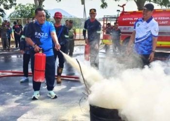 Wabup Tanah Laut Saksikan Pelatihan Damkar