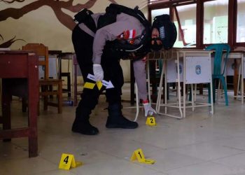 Olah TKP Ledakan Bom Rakitan SMPN 3 Kubu Raya, Kalimantan Barat