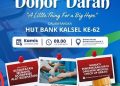 HUT ke-62, Bank Kalsel Gelar Donor Darah dan Layanan Kesehatan Gratis