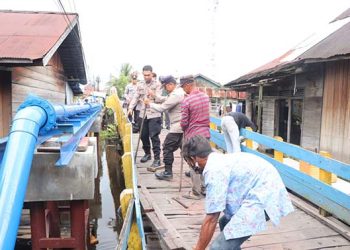 Polresta Banjarmasin Renovasi Jembatan Satu Juli Kelayan