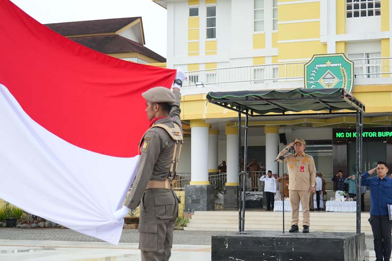 Bupati Tapin Hadiri Upacara Peringatan Harganas Ke 33 Tahun 2026 HARI KELUARGA-Bupati Tapin H Yamani saat menjadi pembina upacara peringatan hari keluarga nasional tahun 2026. (foto:mb/ist)