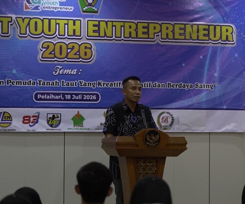 Tala Youth Entrepreneur 2026 Ciptakan Wirausaha Muda Kreatif dan Inovatif Kepala Dinas Kepemudaan dan Olahraga Kabupaten Tanah Laut (Tala), Rudi Imtihansyah dalam kegiatan Tala Youth Entrepreneur 2026.