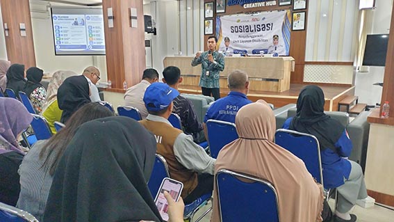 Perusahaan Wajib Penuhi Kuota 1 Persen Pekerja Disabilitas SOSIALISASI Penyelenggaraan Unit Layanan Disabilitas oleh Dinas koperasi dan tenaga kerja agar hak penyandang disabilitas setara.(foto:mb/ist)