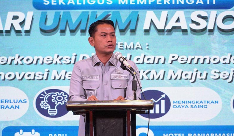 Pemko Perkuat Kemitraan dengan Insan UMKM WALIKOTA Banjarmasin HM Yamin HR saat membuka kegiatan temu kemitraan dalam rangkaian Hari UMKM Nasional 2026, di Banjarmasin, Rabu (12/8). (Foto:mb/ant/hms pemko bjm)
