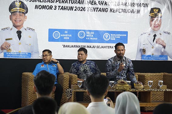 Pemuda Banjarmasin Terbuka Jadi Pelaku Pembangunan KETUA DPRD Kota Banjarmasin Rikval Fachruri menyampaikan sosialisasi Perda Kepemudaan. (foto:mb/ist)