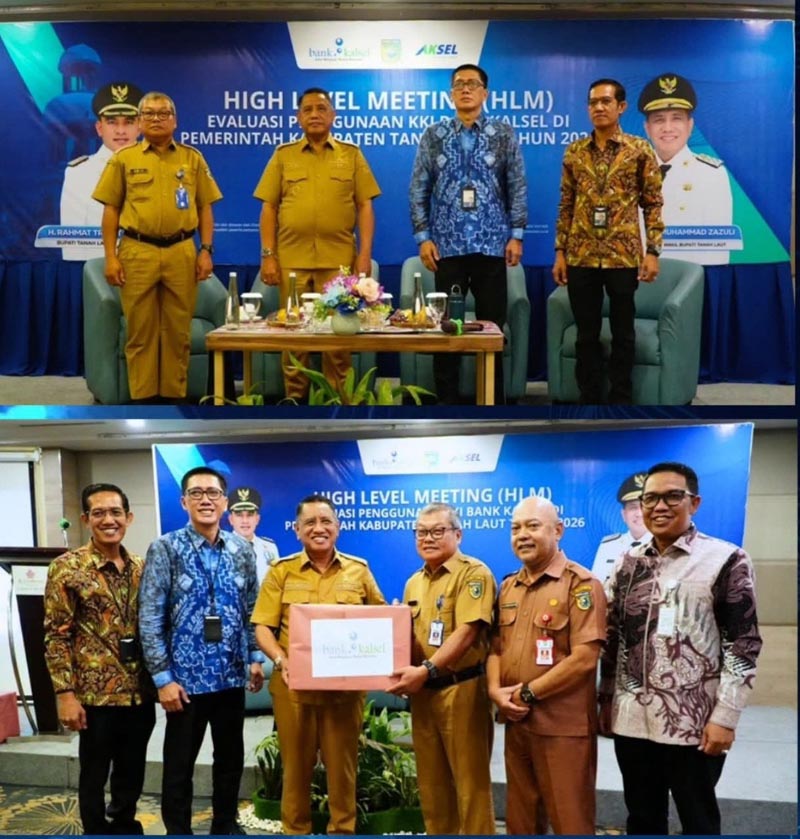 Pemkab Tanah Laut Evaluasi Penggunaan KKI Wakil Bupati Tanah Laut (Tala), HM Zazuli dalam kegiatan High Level Meeting (HLM) Evaluasi Penggunaan Kartu Kredit Indonesia (KKI) Bank Kalsel.