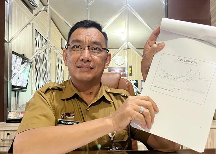 Banjarmasin Tingkatkan Kewaspadaan Kabut Asap KEPALA Dinas Kesehatan Kota Banjarmasin Yanuar Diansyah saat menyampaikan data kasus ISPA di kotanya hingga pertengahan Agustus 2026 yang sudah mencapai 38 ribu lebih, di Banjarmasin, Senin (31/8).(foto:mb/ant)