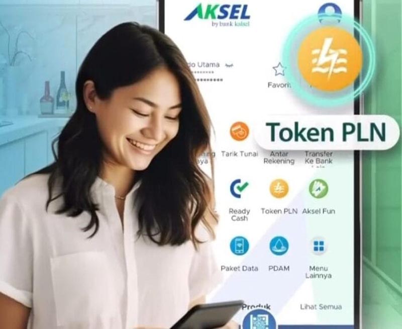 Beli Token Listrik Lewat AKSEL by Bank Kalsel Melalui aplikasi AKSEL by Bank Kalsel, pembelian token listrik PLN dapat dilakukan secara digital dengan proses yang cepat, mudah, dan praktis.ist