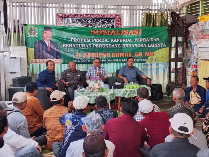 Cegah Karhutla, Masyarakat Diminta Segera Melapor Anggota DPRD Kalsel, Suripno Sumas, menggelar Sosialisasi Peraturan Daerah (Perda) Nomor 1 Tahun 2008 tentang Pengendalian Kebakaran Hutan dan Lahan (Karhutla).ist