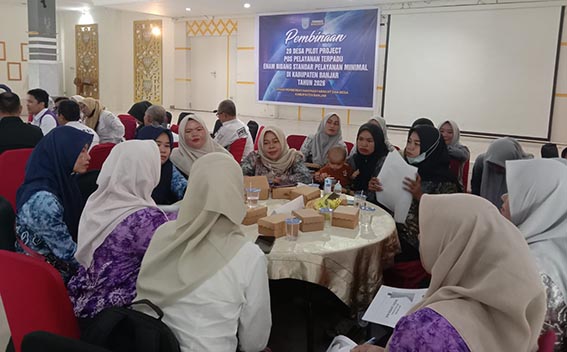Posyandu Gelar Pembinaan 20 Desa SPM KADER posyandu dari 20 desa yang menjadi Pilot Project Posyandu Pelayanan 6 SPM di Kabupaten Banjar mengikuti pembinaan yang diadakan Tim Pembina Posyandu Kabupaten Banjar.(foto:mb/ist)