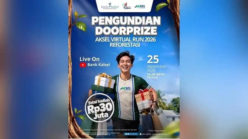 Bank Kalsel Siap Undian Doorprize Rp30 Juta untuk Peserta Aksel Virtual Run 2026: Reforestasi