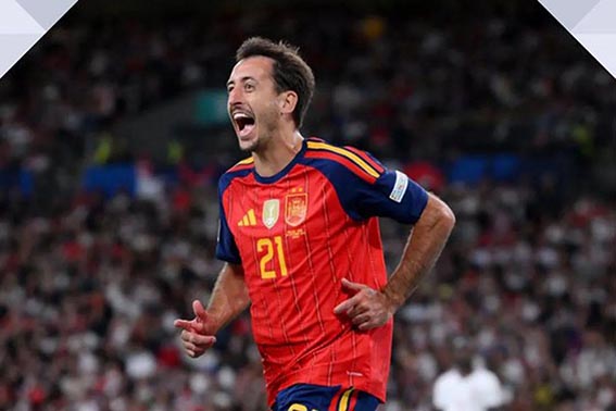 Spanyol Mempermalukan Tuan rumah Inggris 3 – 2 Pemain Spanyol Mikel Oyarzabal berselebrasi setelah mencetak gol ke gawang Inggris saat pertandingan pertama Grup 3 Liga A UEFA Nations League di Stadion Wembley, London, Sabtu waktu setempat. X/UEFAEURO. (foto:mb/web)