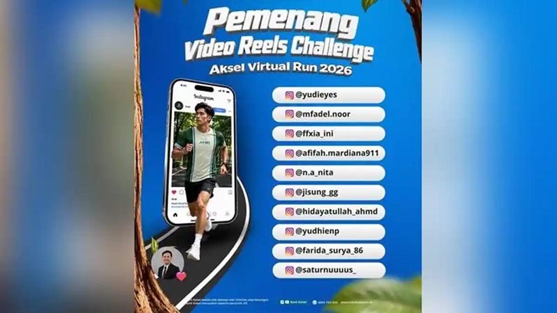 10 Pemenang Video Reels Challenge Aksel Virtual Run 2026 Gelaran Bank Kalsel