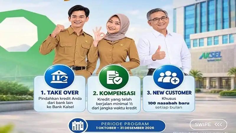Bank Kalsel Hadirkan Kredit Multiguna 3XTRA, Tawarkan Bunga Ringan untuk CPNS, PNS dan Pensiunan BANJARMASIN– Bank Kalsel menghadirkan program pembiayaan Multiguna 3XTRA bagi nasabah, khususnya CPNS, PNS, dan pensiunan.