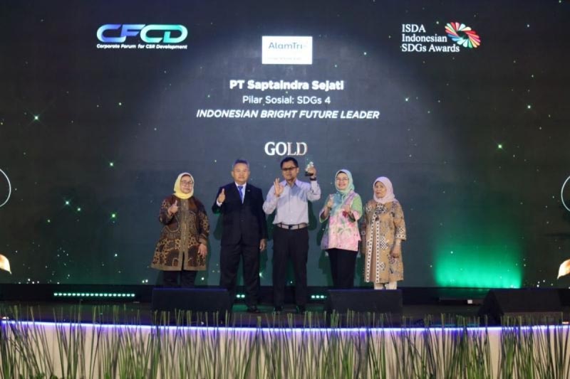Perkuat Komitmen Cetak Generasi Muda Terampil PENGHARGAAN-PT Saptaindra Sejati (SIS) meraih penghargaan Gold pada Indonesia Sustainability Development Awards (ISDA) 2026 melalui program Indonesia Bright Future Leaders (IBFL). {{ant}}