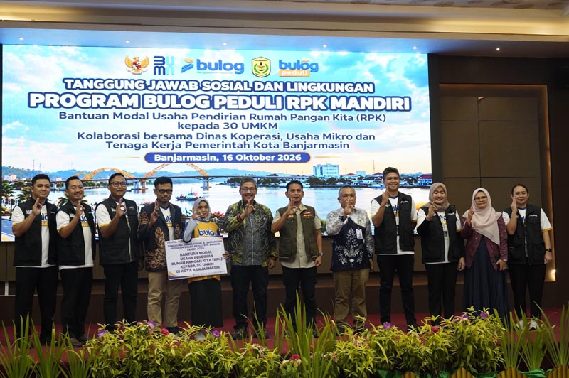 Pemkot Banjarmasin Kolaborasi dengan Bulog, 30 UMKM Terima Bantuan RPK Mandiri Wali Kota Banjarmasin H. Muhammad Yamin HR menyampaikan apresiasi kepada Perum Bulog.IST