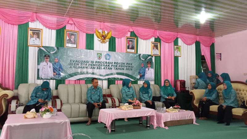Evaluasi 10 Program Pokok PKK EVALUASI-Kunjungan Tim Penggerak PKK Provinsi Kalimantan Selatan dalam rangka Evaluasi 10 Program Pokok PKK, Selasa (20/10/2026), bertempat di Sekretariat TP-PKK Kabupaten Balangan.{{ida}}