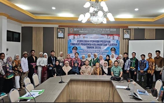 30 Pemuda Terbaik Kalsel Ikuti Seleksi Pemuda Pelopor 2026 SEBANYAK 30 pemuda perwakilan 13 kabupaten di Kalsel siap bersaing dalam ajang inovasi pemuda pelopor Dispora Kalsel 2026.(foto:mb/ist)